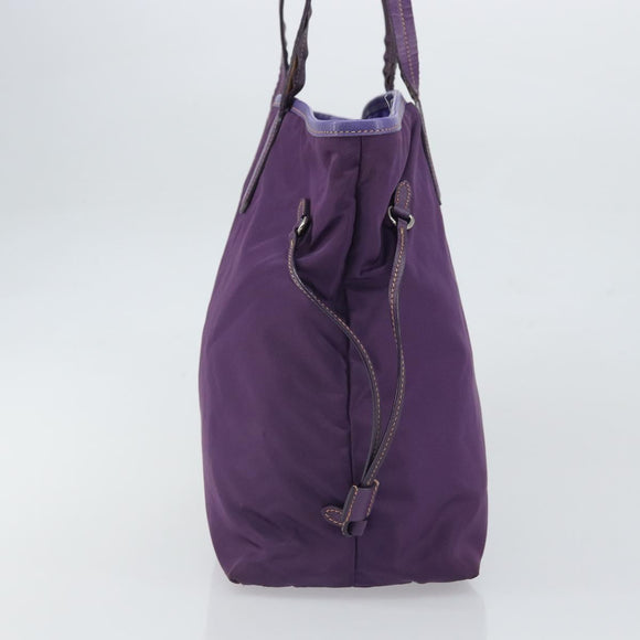 PRADA Tote Bag Nylon Purple Silver Auth 163524