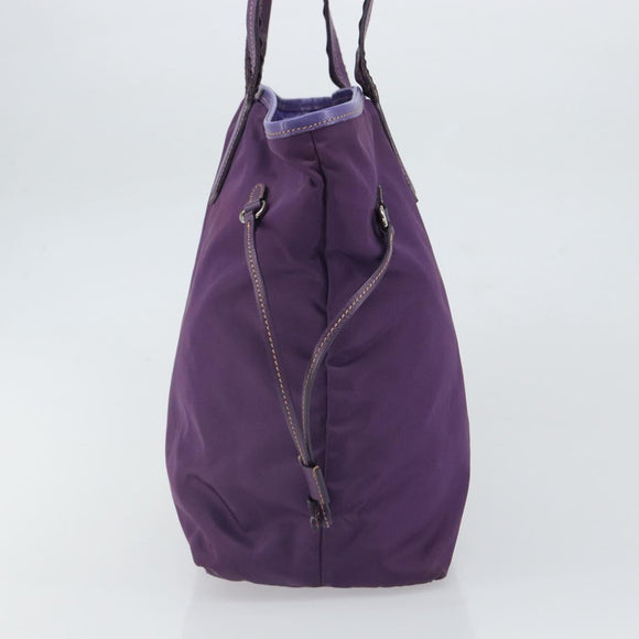 PRADA Tote Bag Nylon Purple Silver Auth 163524