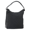GUCCI GG Canvas Shoulder Bag Black Silver 001 3770 1705 Auth 163525-1