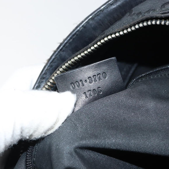 GUCCI GG Canvas Shoulder Bag Black Silver 001 3770 1705 Auth 163525