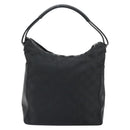 GUCCI GG Canvas Shoulder Bag Black Silver 001 3770 1705 Auth 163525-3