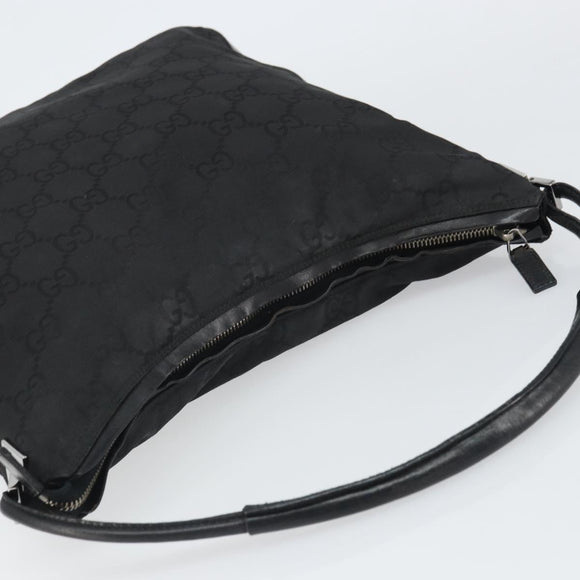 GUCCI GG Canvas Shoulder Bag Black Silver 001 3770 1705 Auth 163525