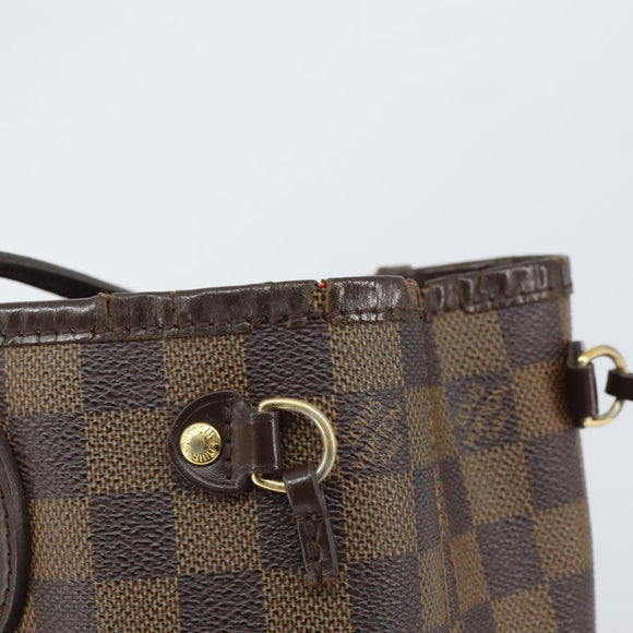 LOUIS VUITTON Damier Ebene Neverfull PM Tote Bag N51109 LV Auth 163531