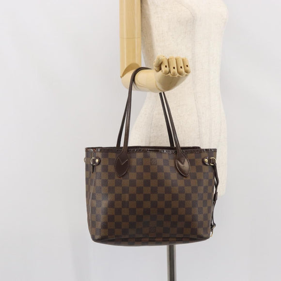LOUIS VUITTON Damier Ebene Neverfull PM Tote Bag N51109 LV Auth 163531