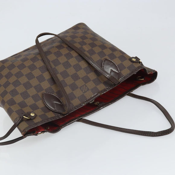 LOUIS VUITTON Damier Ebene Neverfull PM Tote Bag N51109 LV Auth 163531