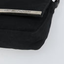 FENDI Shoulder Bag Cotton Black Silver Auth 163537-14
