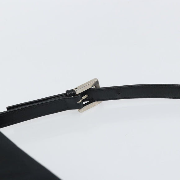 FENDI Shoulder Bag Cotton Black Silver Auth 163537