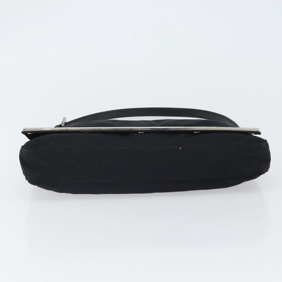FENDI Shoulder Bag Cotton Black Silver Auth 163537