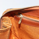 MCM Vicetos Logogram Boston Bag PVC Leather Brown Gold Auth 163539-20