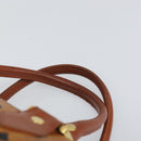 MCM Vicetos Logogram Boston Bag PVC Leather Brown Gold Auth 163539-8