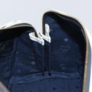 MCM Vicetos Logogram Boston Bag PVC Leather White Gold Auth 163545-19