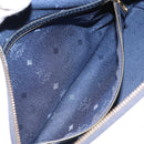 MCM Vicetos Logogram Boston Bag PVC Leather White Gold Auth 163545-11