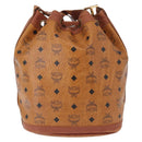 MCM Logogram Vicetos Shoulder Bag PVC Leather Brown Gold Auth 163548-2