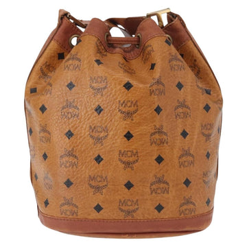 MCM Logogram Vicetos Shoulder Bag PVC Leather Brown Gold Auth 163548 - 0