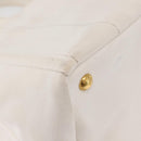 PRADA Canapa PM Hand Bag Canvas White Gold Auth 163549-16