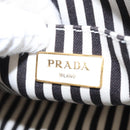 PRADA Canapa PM Hand Bag Canvas White Gold Auth 163549-19