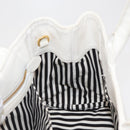 PRADA Canapa PM Hand Bag Canvas White Gold Auth 163549-20