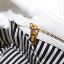 PRADA Canapa PM Hand Bag Canvas White Gold Auth 163549-23