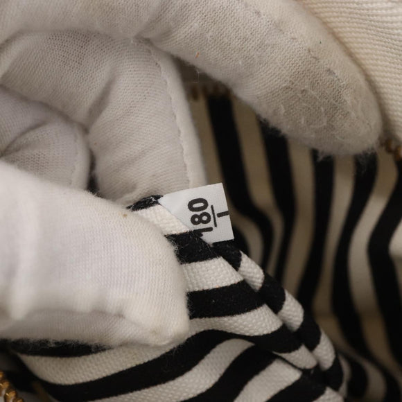 PRADA Canapa PM Hand Bag Canvas White Gold Auth 163549