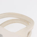 PRADA Canapa PM Hand Bag Canvas White Gold Auth 163549-14