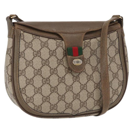 GUCCI GG Supreme Web Sherry Line Shoulder Bag PVC Beige 10 02 056 Auth 163550