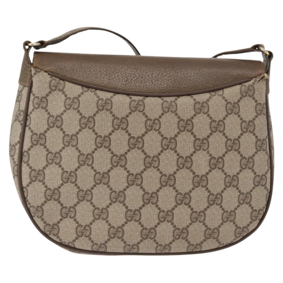 GUCCI GG Supreme Web Sherry Line Shoulder Bag PVC Beige 10 02 056 Auth 163550