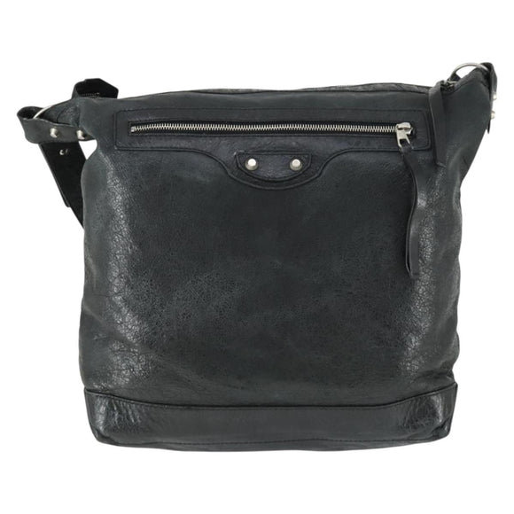 BALENCIAGA The Classic Day Shoulder Bag Leather Black 272409 Auth 163552