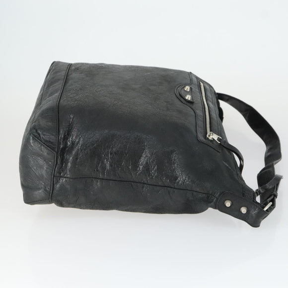 BALENCIAGA The Classic Day Shoulder Bag Leather Black 272409 Auth 163552