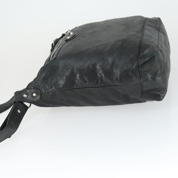 BALENCIAGA The Classic Day Shoulder Bag Leather Black 272409 Auth 163552