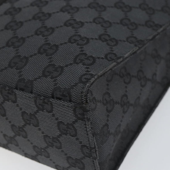 GUCCI GG Canvas Jackie Shoulder Bag Black Silver 001 3355 2123 Auth 163556