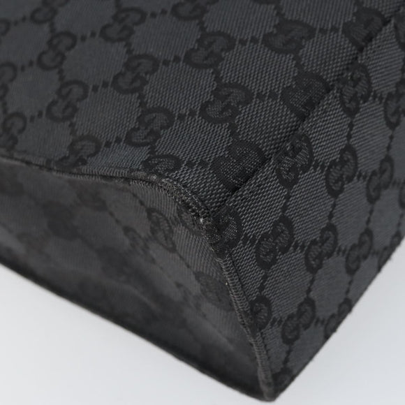 GUCCI GG Canvas Jackie Shoulder Bag Black Silver 001 3355 2123 Auth 163556
