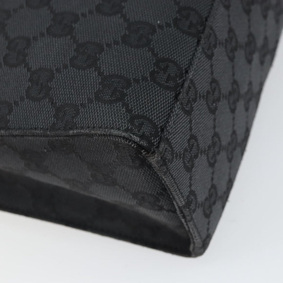 GUCCI GG Canvas Jackie Shoulder Bag Black Silver 001 3355 2123 Auth 163556