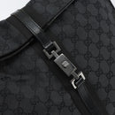 GUCCI GG Canvas Jackie Shoulder Bag Black Silver 001 3355 2123 Auth 163556-14