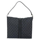 GUCCI GG Canvas Jackie Shoulder Bag Black Silver 001 3355 2123 Auth 163556-3