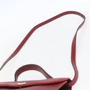 Christian Dior Honeycomb Canvas Hand Bag PVC Leather 2way Red Gold Auth 163559-15