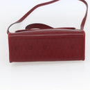 Christian Dior Honeycomb Canvas Hand Bag PVC Leather 2way Red Gold Auth 163559-5