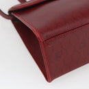 Christian Dior Honeycomb Canvas Hand Bag PVC Leather 2way Red Gold Auth 163559-16