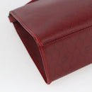 Christian Dior Honeycomb Canvas Hand Bag PVC Leather 2way Red Gold Auth 163559-18