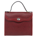 Christian Dior Honeycomb Canvas Hand Bag PVC Leather 2way Red Gold Auth 163559-13