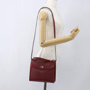 Christian Dior Honeycomb Canvas Hand Bag PVC Leather 2way Red Gold Auth 163559-23