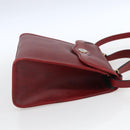 Christian Dior Honeycomb Canvas Hand Bag PVC Leather 2way Red Gold Auth 163559-4