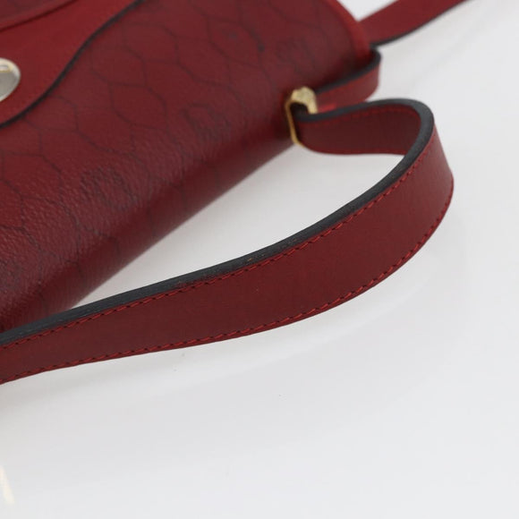 Christian Dior Honeycomb Canvas Hand Bag PVC Leather 2way Red Gold Auth 163559