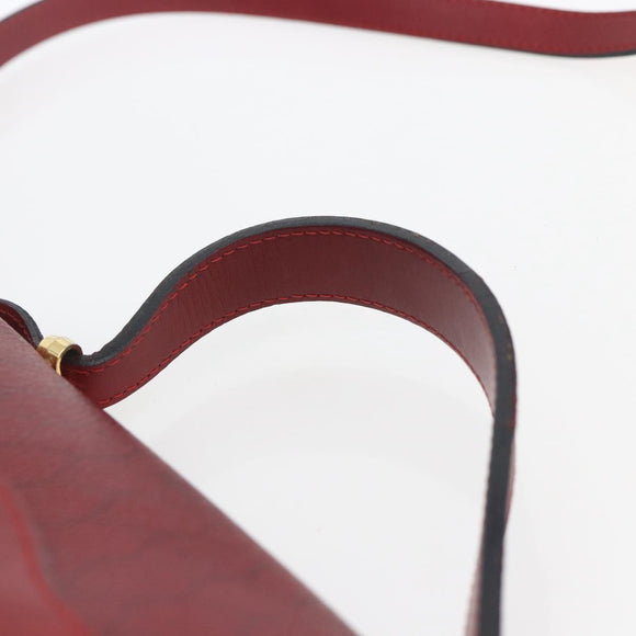 Christian Dior Honeycomb Canvas Hand Bag PVC Leather 2way Red Gold Auth 163559