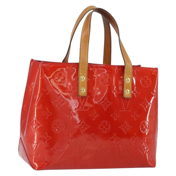 LOUIS VUITTON Monogram Vernis Reade PM Hand Bag Red Rouge M91088 LV Auth 163560