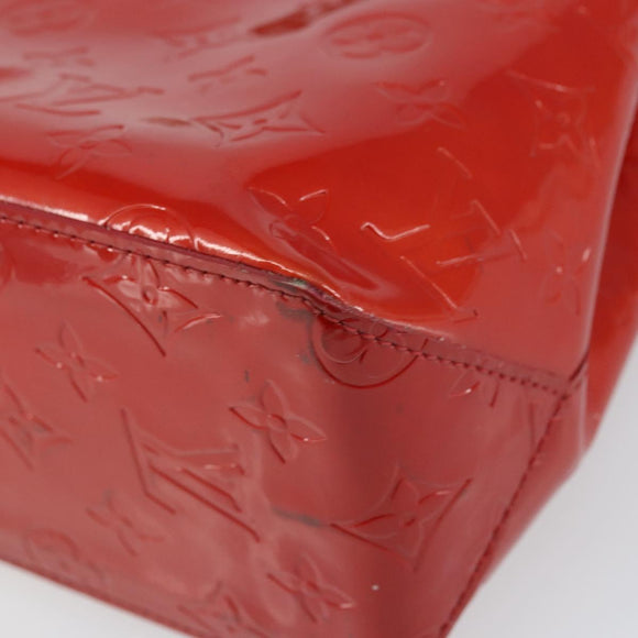 LOUIS VUITTON Monogram Vernis Reade PM Hand Bag Red Rouge M91088 LV Auth 163560
