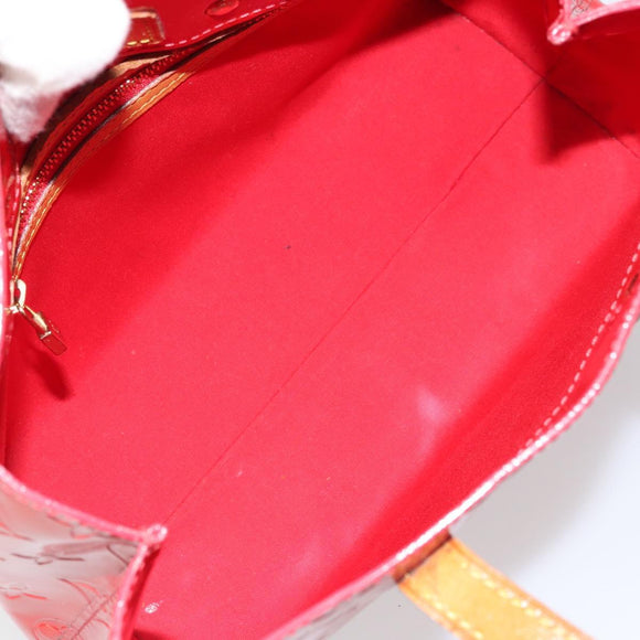 LOUIS VUITTON Monogram Vernis Reade PM Hand Bag Red Rouge M91088 LV Auth 163560