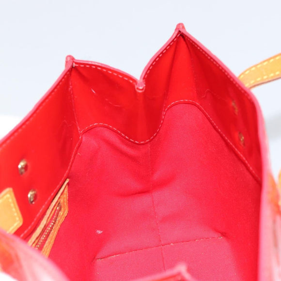 LOUIS VUITTON Monogram Vernis Reade PM Hand Bag Red Rouge M91088 LV Auth 163560