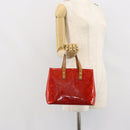 LOUIS VUITTON Monogram Vernis Reade PM Hand Bag Red Rouge M91088 LV Auth 163560-23