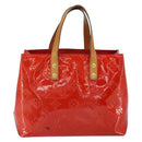 LOUIS VUITTON Monogram Vernis Reade PM Hand Bag Red Rouge M91088 LV Auth 163560-2