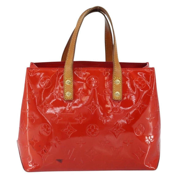 LOUIS VUITTON Monogram Vernis Reade PM Hand Bag Red Rouge M91088 LV Auth 163560